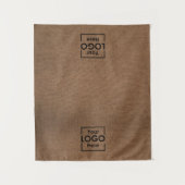 Tenture Table Runner Banner Business 2 Logos Faux Linen (Devant)
