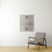 Tenture Table Runner Banner Business 2 Logos Faux Linen (En situation)