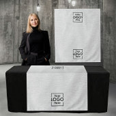 Tenture Table Runner Banner Business 2 Logos Faux Linen