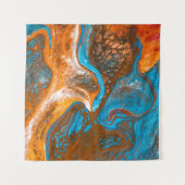 Tenture Tableau abstrait bleu et marron (Devant (Horizontal))