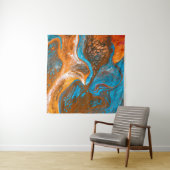 Tenture Tableau abstrait bleu et marron (En situation (horizontale))