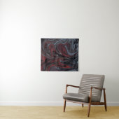 Tenture Tableau abstrait gris et rouge (En situation (horizontale))