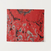Tenture Tableau abstrait rouge et gris (Devant (Horizontal))