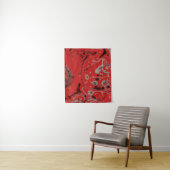Tenture Tableau abstrait rouge et gris (En situation)