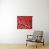 Tenture Tableau abstrait rouge et gris (En situation (horizontale))