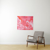 Tenture Tableau abstrait rouge et gris (En situation (horizontale))