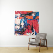 Tenture Tableau bleu, orange, rouge et noir (En situation (horizontale))