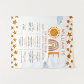 Tenture Tableau de jalons de 1er anniversaire Sunshine and (Devant (Horizontal))