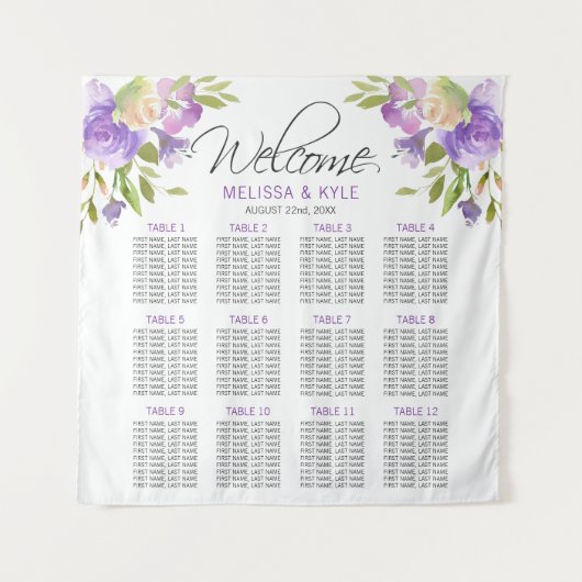 Tenture Tableau de mariage Lavande Violet Accueil (Devant)