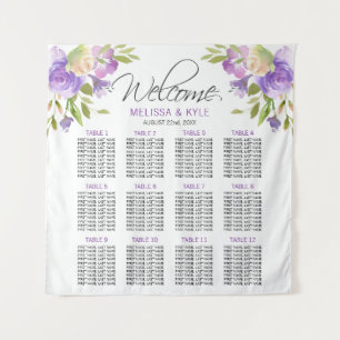 Tenture Tableau de mariage Lavande Violet assis Bienvenue