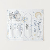 Tenture Tableau de naissance bébé personnalisable avec élé (Devant (Horizontal))