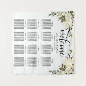 Tenture Tableau de placement de mariage à l'aquarelle ivoi (Devant (Horizontal))