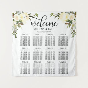 Tenture Tableau de placement de mariage à l'aquarelle ivoi