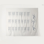 Tenture Tableau de placement de mariage alphabétique bleu (Devant (Horizontal))