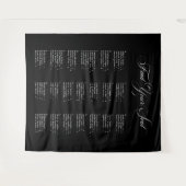 Tenture Tableau de placement de mariage alphabétique noir (Devant (Horizontal))