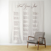 Tenture Tableau de placement de mariage alphabétique noir (En situation)