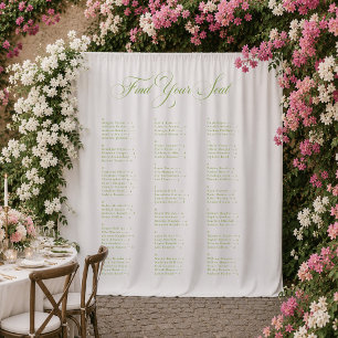 Tenture Tableau de placement de mariage alphabétique noir