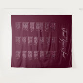 Tenture Tableau de placement de mariage alphabétique noir (Devant (Horizontal))