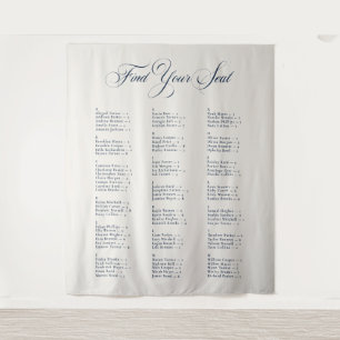 Tenture Tableau de placement de mariage alphabétique noir