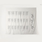 Tenture Tableau de placement de mariage alphabétique noir (Devant (Horizontal))