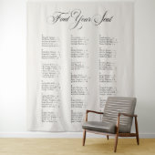 Tenture Tableau de placement de mariage alphabétique noir (En situation)