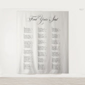 Tenture Tableau de placement de mariage alphabétique noir (Devant)