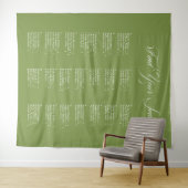 Tenture Tableau de placement de mariage alphabétique vert (En situation (horizontale))