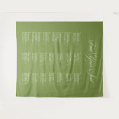 Tenture Tableau de placement de mariage alphabétique vert (Devant (Horizontal))