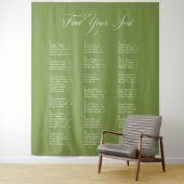 Tenture Tableau de placement de mariage alphabétique vert (En situation)