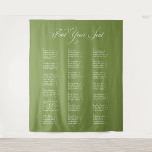 Tenture Tableau de placement de mariage alphabétique vert