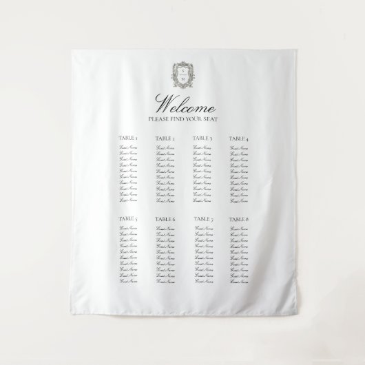 Tenture Tableau de placement de mariage élégant minimalist (Devant)