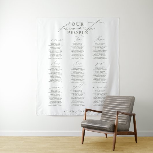 Tenture Tableau de sièges Mariage Sage Vert pour les perso (En situation)