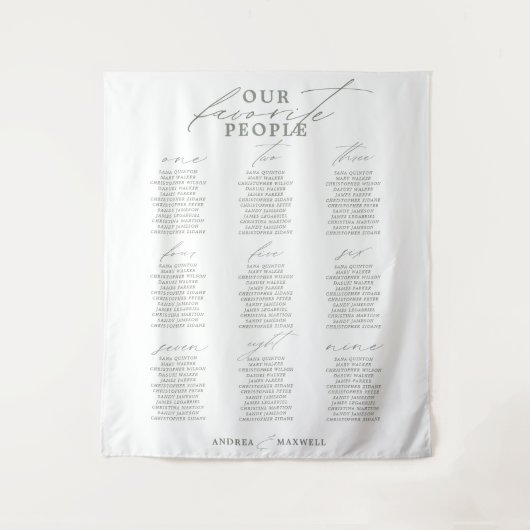Tenture Tableau de sièges Mariage Sage Vert pour les perso (Devant)