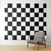 Tenture Tableau d'échecs Carré noir et blanc (En situation (horizontale))