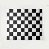 Tenture Tableau d'échecs Carré noir et blanc (Devant (Horizontal))
