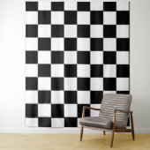 Tenture Tableau d'échecs Carré noir et blanc (En situation)