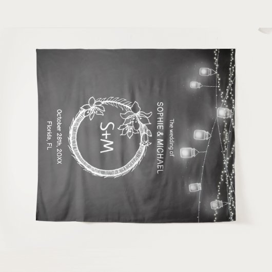 Tenture Tableau noir blanc Mariage photo - Tableau noir (Devant (Horizontal))