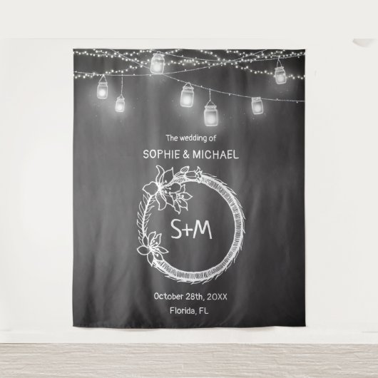 Tenture Tableau noir blanc Mariage photo - Tableau noir (Devant)