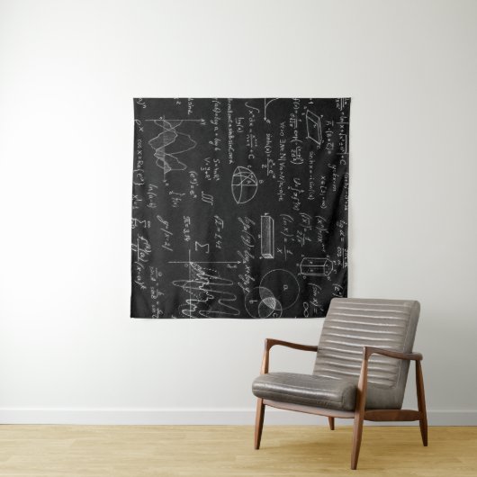 Tenture Tableau noir inscrit avec des formules scientifiqu (En situation (horizontale))