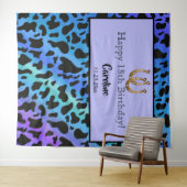 Tenture Taches de vache bleues et noires, anniversaire du  (En situation (horizontale))