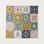 Tenture Talavera Indian : Patchwork, Ethnic Mosaic. (Devant (Horizontal))