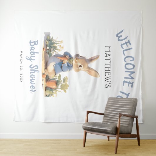 Tenture Tale Peter Rabbit Baby shower garçon (En situation (horizontale))