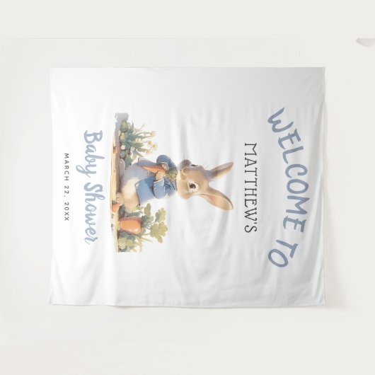 Tenture Tale Peter Rabbit Baby shower garçon (Devant (Horizontal))