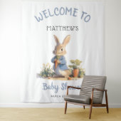 Tenture Tale Peter Rabbit Baby shower garçon (En situation)