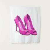 Tenture Talons Hauts Roses Style Pixel Art 64 Bits (Devant)
