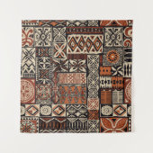 Tenture Tapa hawaïen : Patchwork tribal (Devant (Horizontal))