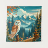 Tenture Tapestry With A Barn Owl In Nature (Devant)