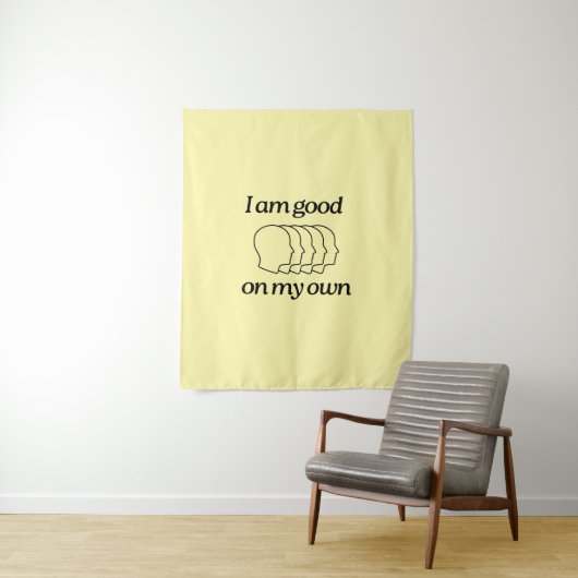 Tenture Tapestry with illustration and text (En situation)