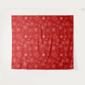 Tenture Tapis de mur de flocon rouge de vacances (Devant (Horizontal))