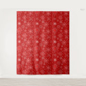 Tenture Tapis de mur de flocon rouge de vacances (Devant)